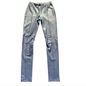 Generation Love Vegan Faux Leather Blue Stretch Leggings Size XXS